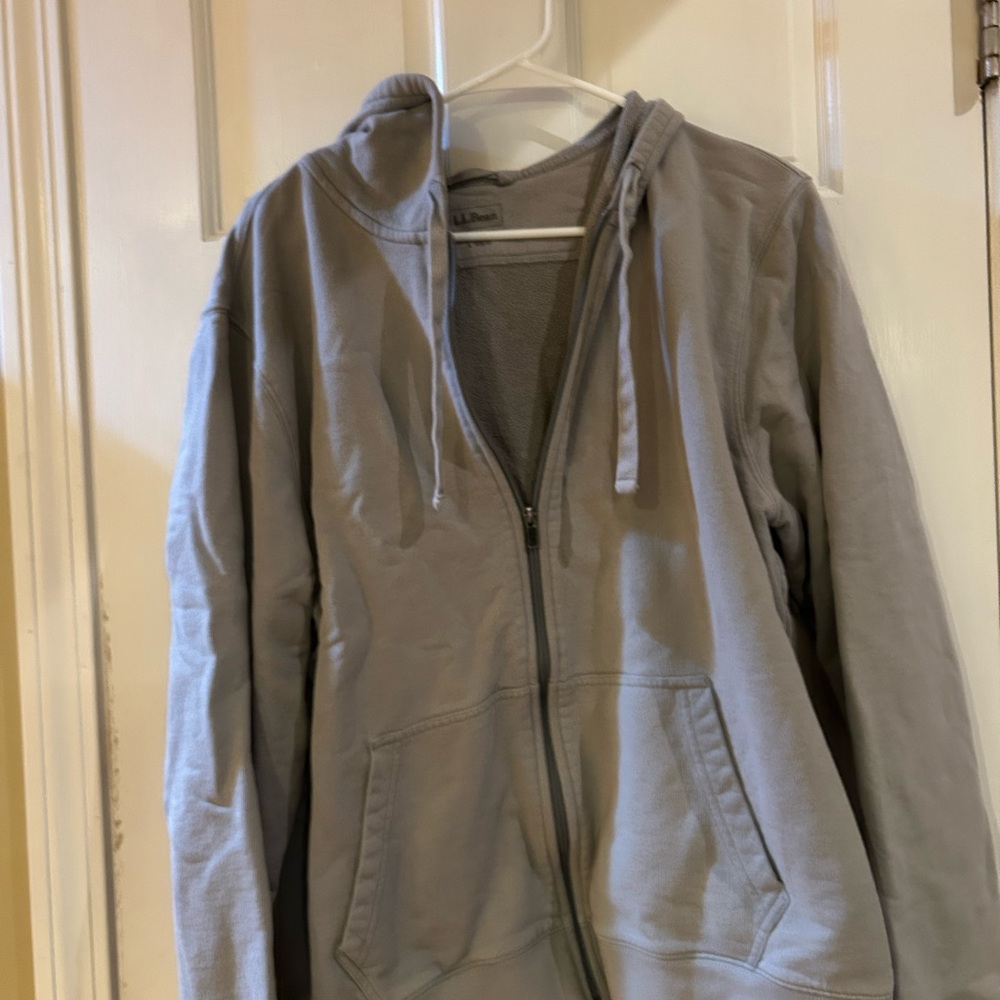 L.L. Bean Light Gray Zip-Up hoodie